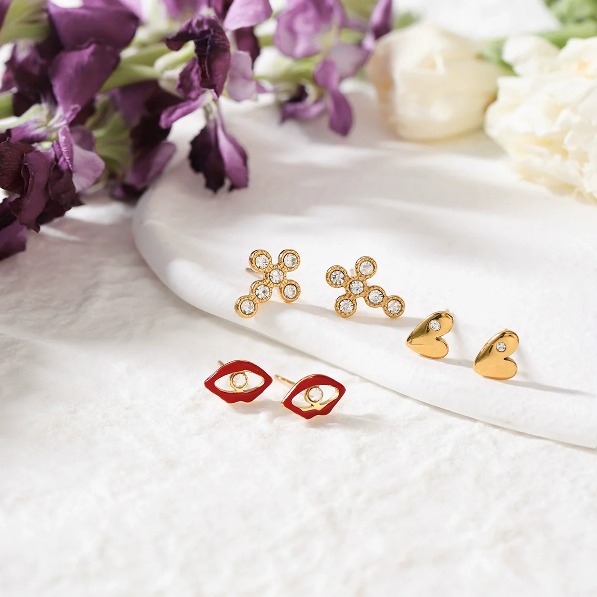 Wholesale Women's Geometric Stainless Steel Electroplated Earrings - Image 4