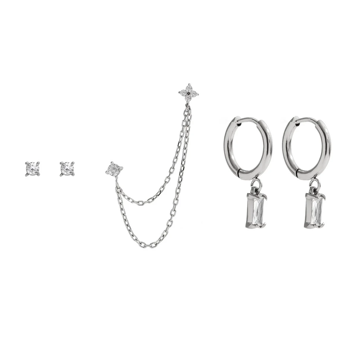Wholesale Women's Geometric Stainless Steel Electroplated Earrings And Ear Studs - Image 5