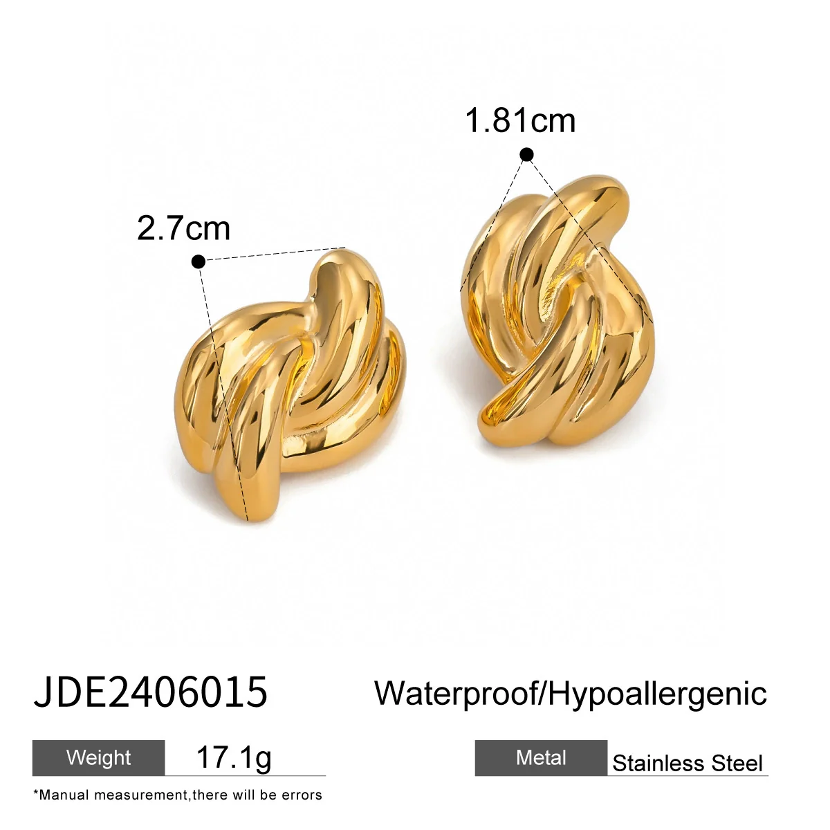 Wholesale Women's Geometric Stainless Steel Electroplated Earrings Jewelry - Image 5
