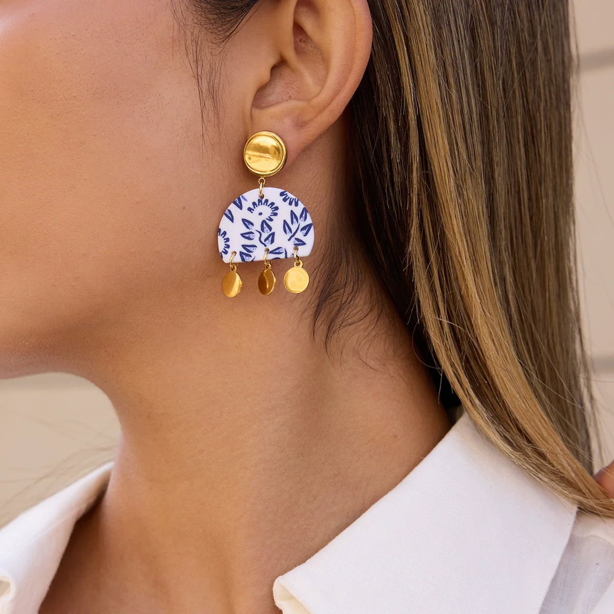 Wholesale Women's Geometric Stainless Steel Electroplated Earrings Light Luxury Fashion Highend Nonfading - Image 3