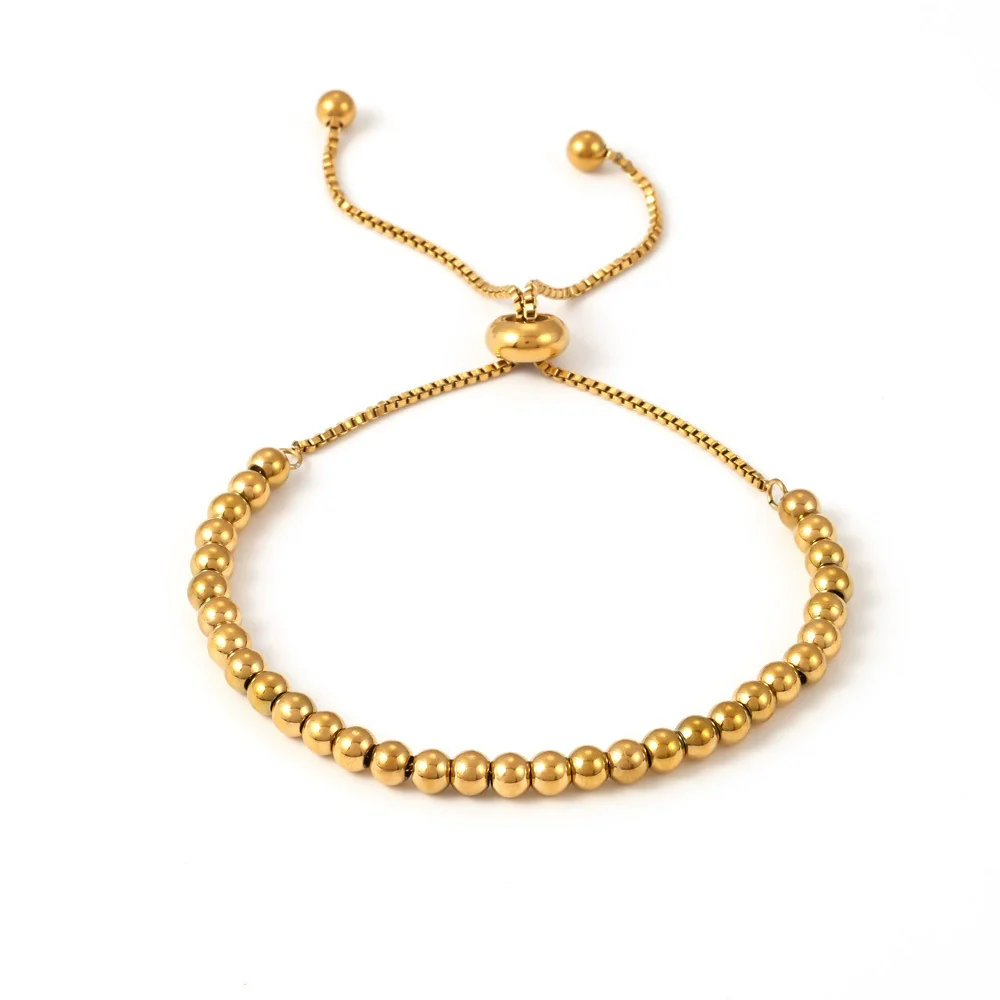 Wholesale Women's Geometric Stainless Steel Electroplated Ferris Wheel Beaded Bracelet - Image 5