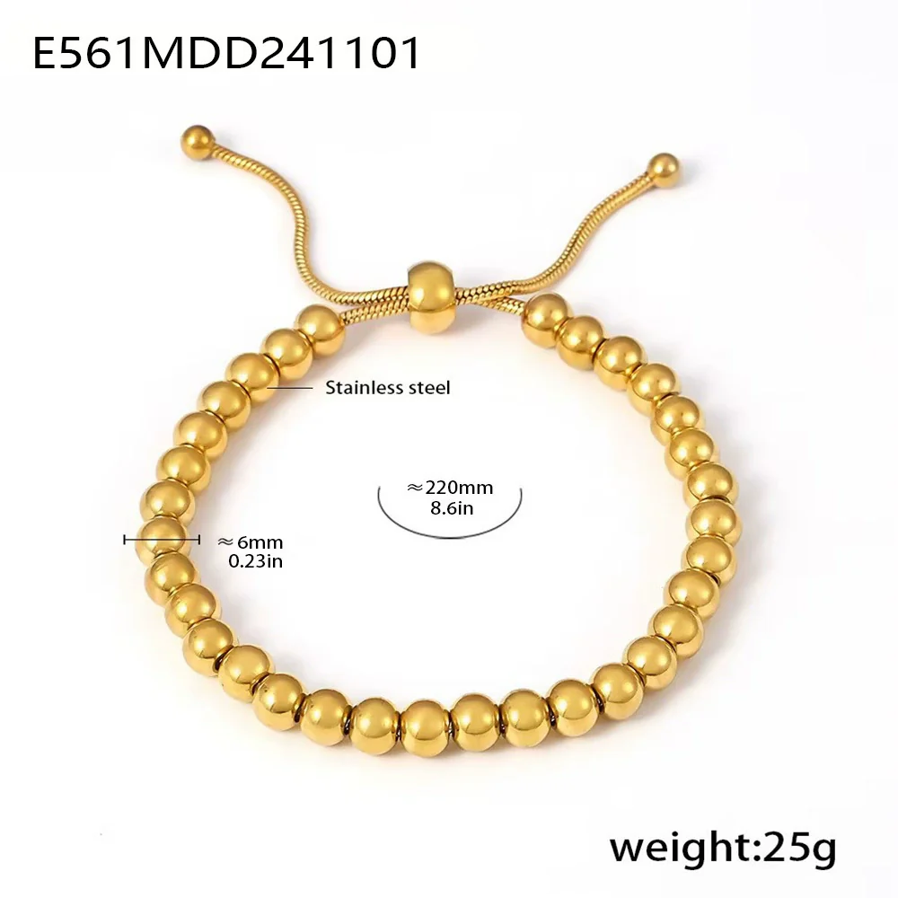 Wholesale Women's Geometric Stainless Steel Electroplated Ferris Wheel Beaded Bracelet - Image 6