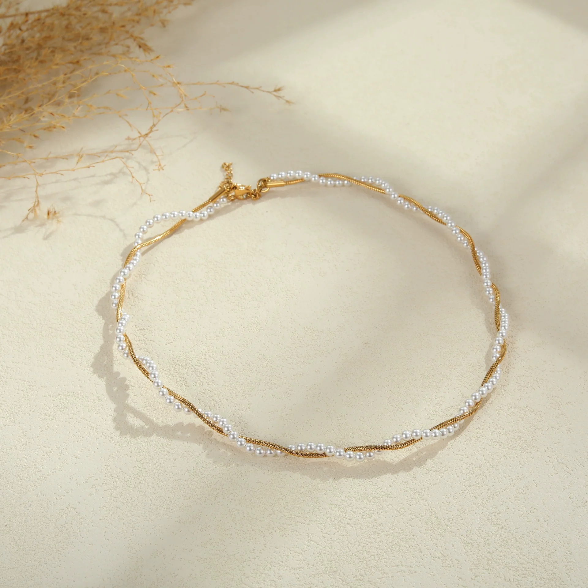 Wholesale Women's Geometric Stainless Steel Electroplated Necklace And Bracelet Jewelry - Image 3