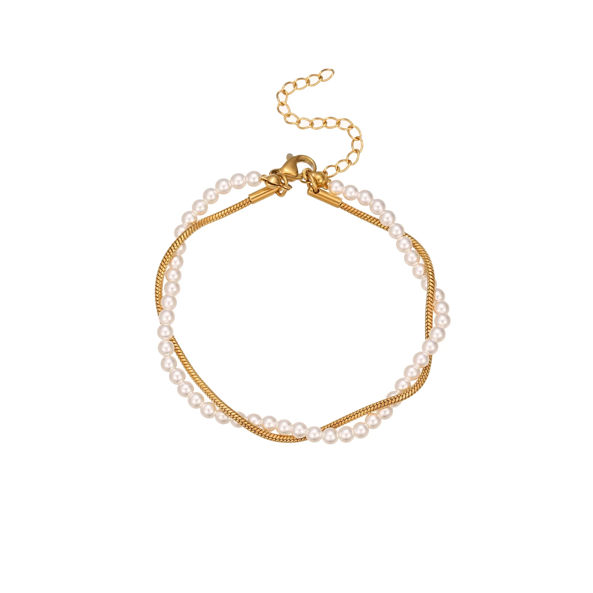 Wholesale Women's Geometric Stainless Steel Electroplated Necklace And Bracelet Jewelry - Image 5