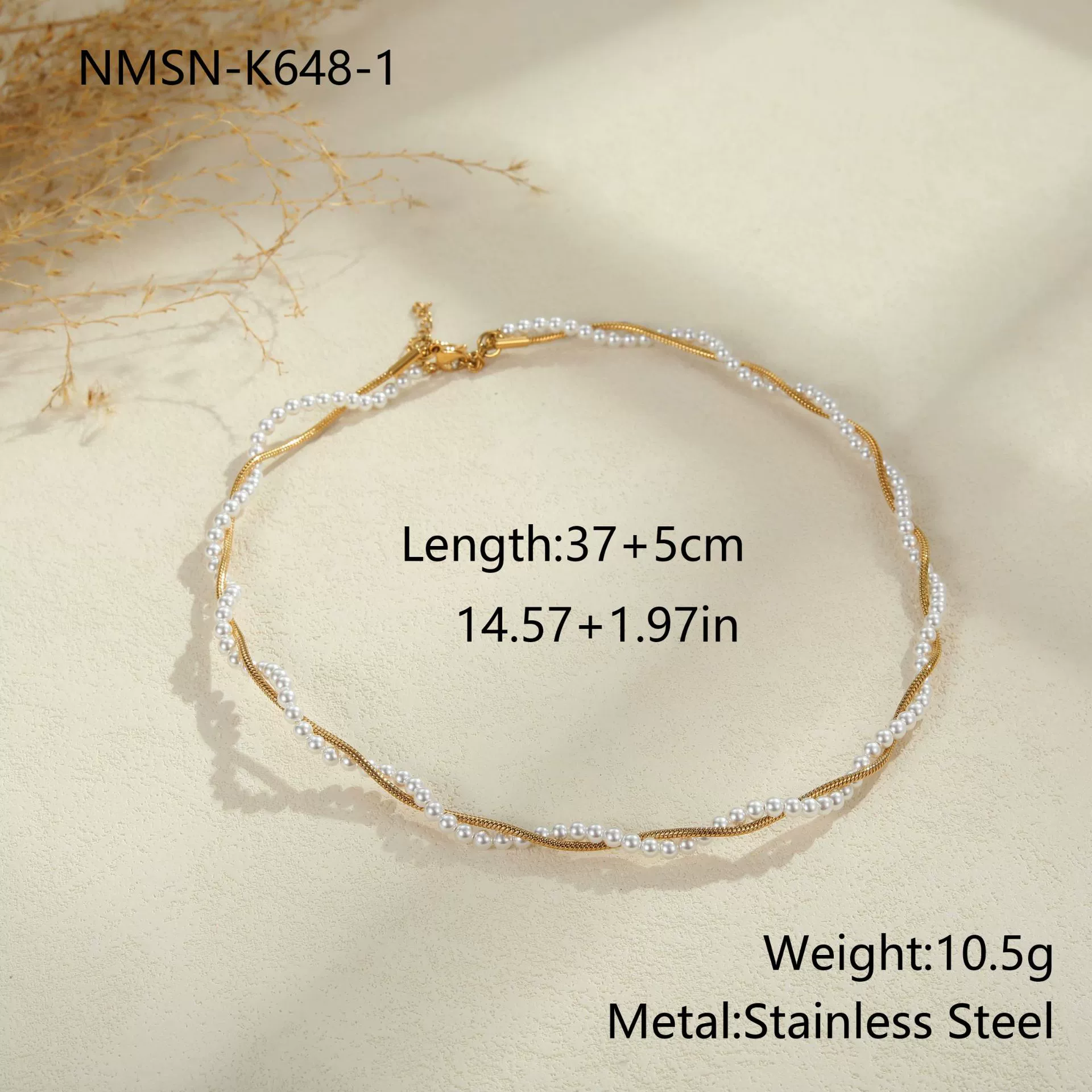 Wholesale Women's Geometric Stainless Steel Electroplated Necklace And Bracelet Jewelry - Image 6