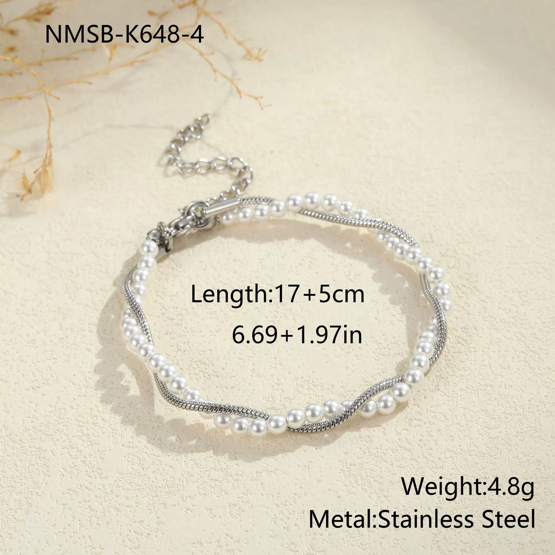 Wholesale Women's Geometric Stainless Steel Electroplated Necklace And Bracelet Jewelry - Image 9