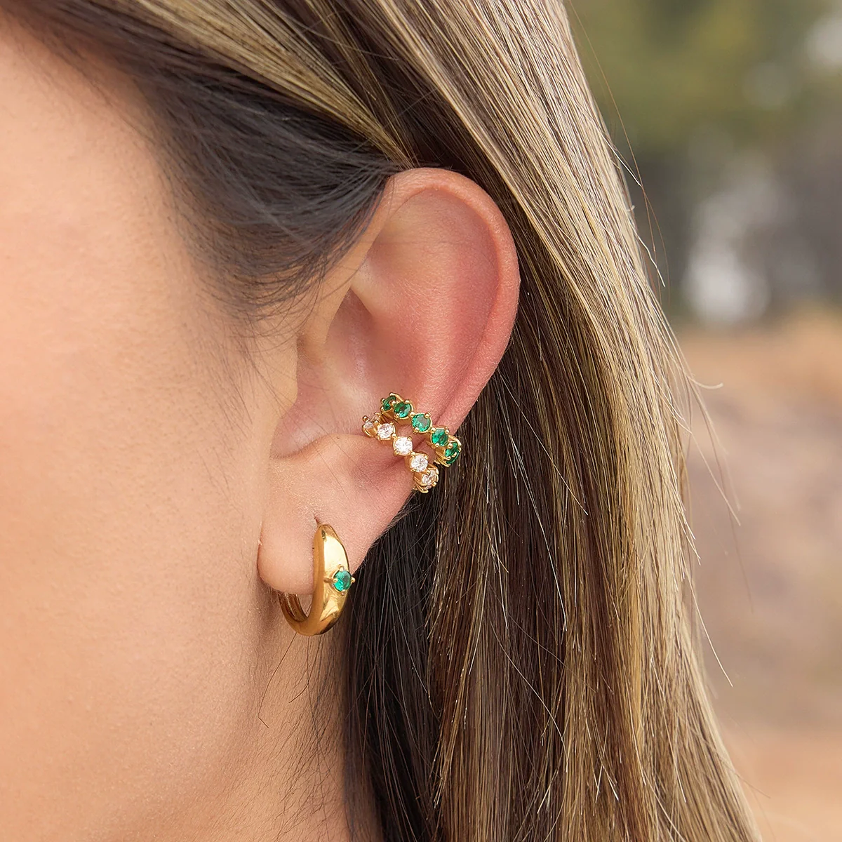 Wholesale Women's Geometric Stainless Steel Electroplated Tassel Ear Clips Earrings - Image 3