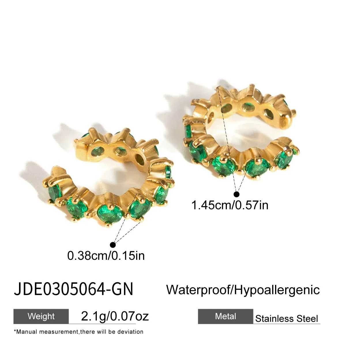 Wholesale Women's Geometric Stainless Steel Electroplated Tassel Ear Clips Earrings - Image 7