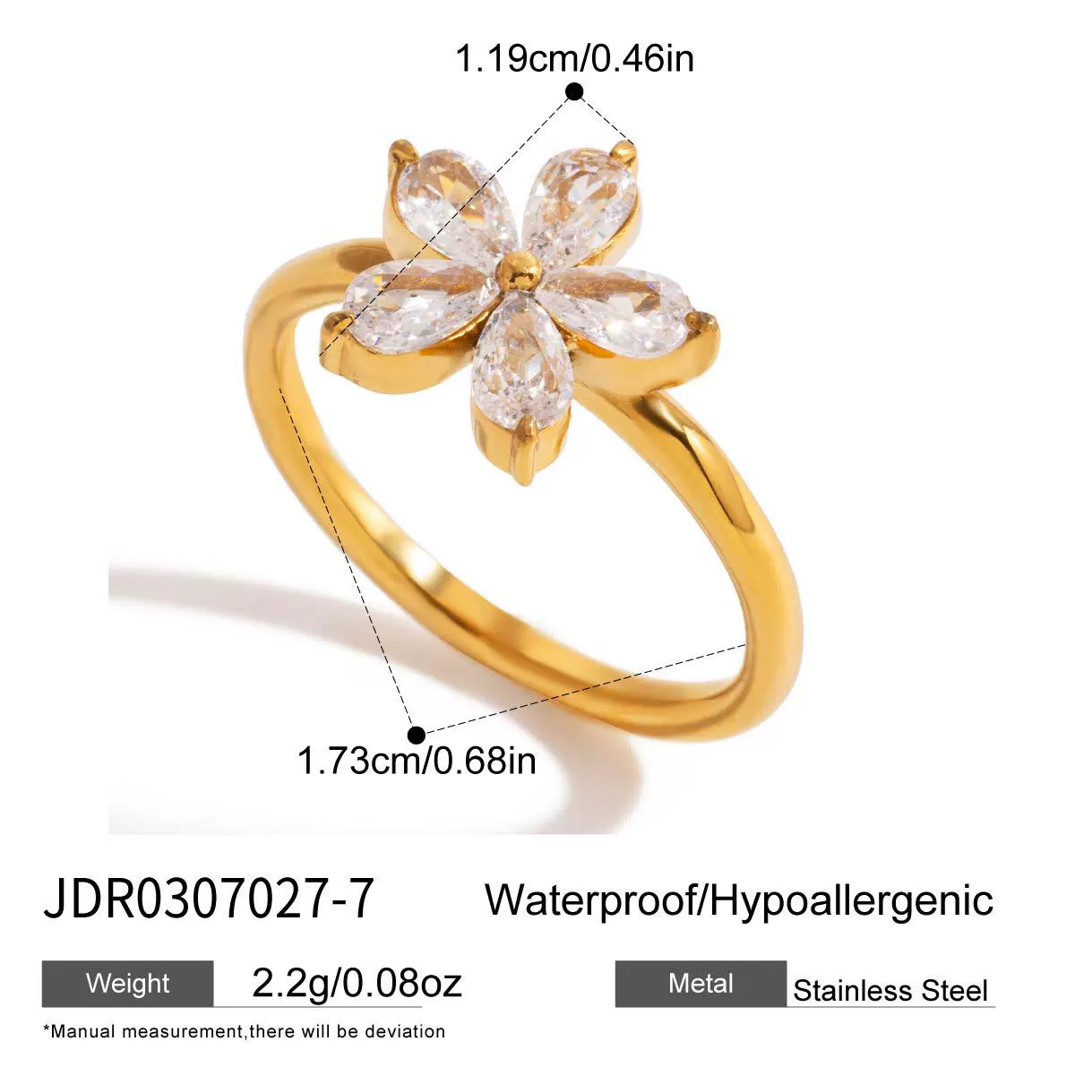 Wholesale Women's Geometric Stainless Steel Electroplated Zircon Ring Trendy Hand Jewelry - Image 8