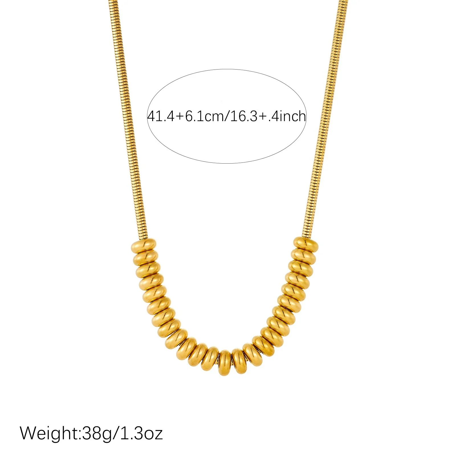 Wholesale Women's Geometric Stainless Steel Gold Plated Snake Chain Necklace Punk Minimalist Style - Image 4