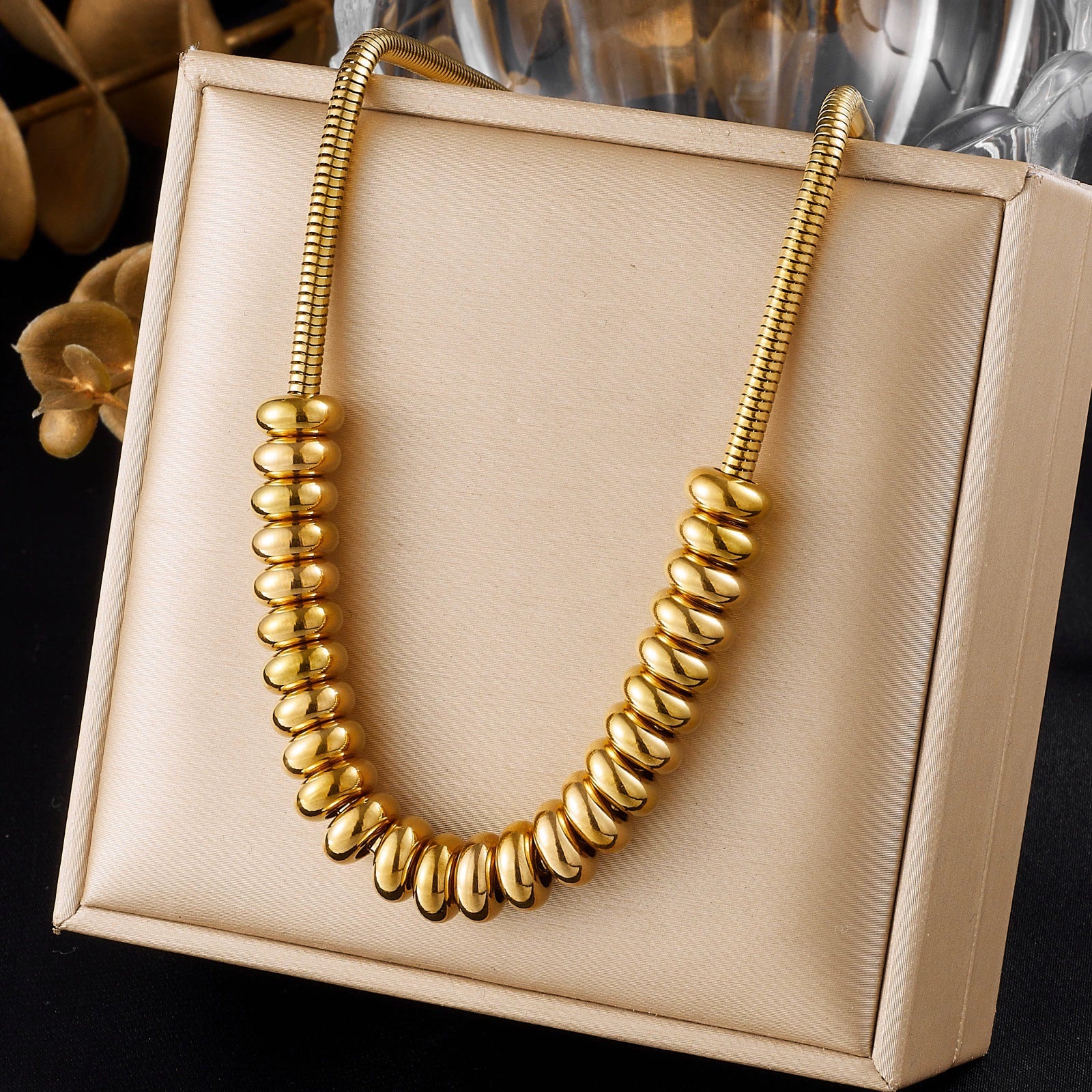 Wholesale Women's Geometric Stainless Steel Gold Plated Snake Chain Necklace Punk Minimalist Style - Image 6