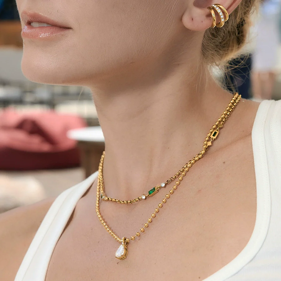 Wholesale Women's Geometric Stainless Steel Necklace With Pvd Furnace Vacuum Real Gold Plating - Image 2