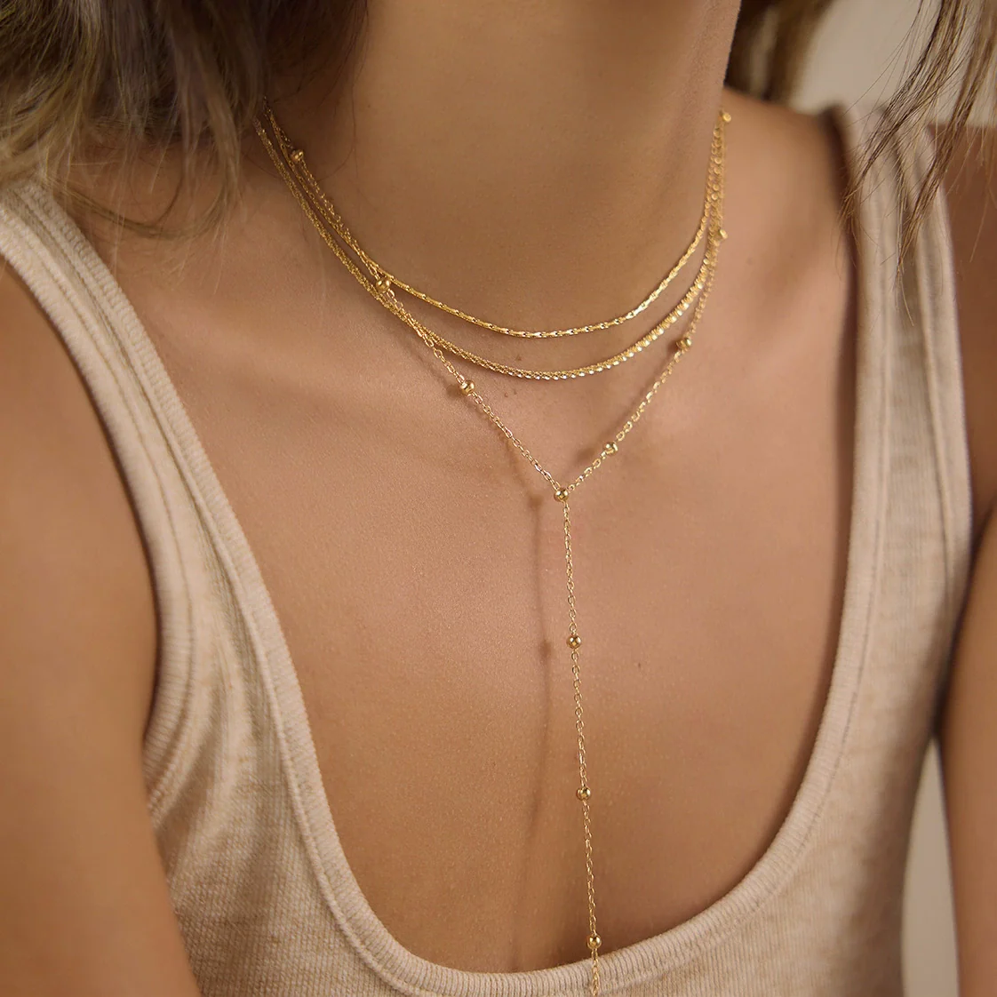 Wholesale Women's Geometric Stainless Steel Necklace With Pvd Furnace Vacuum Real Gold Plating - Image 2
