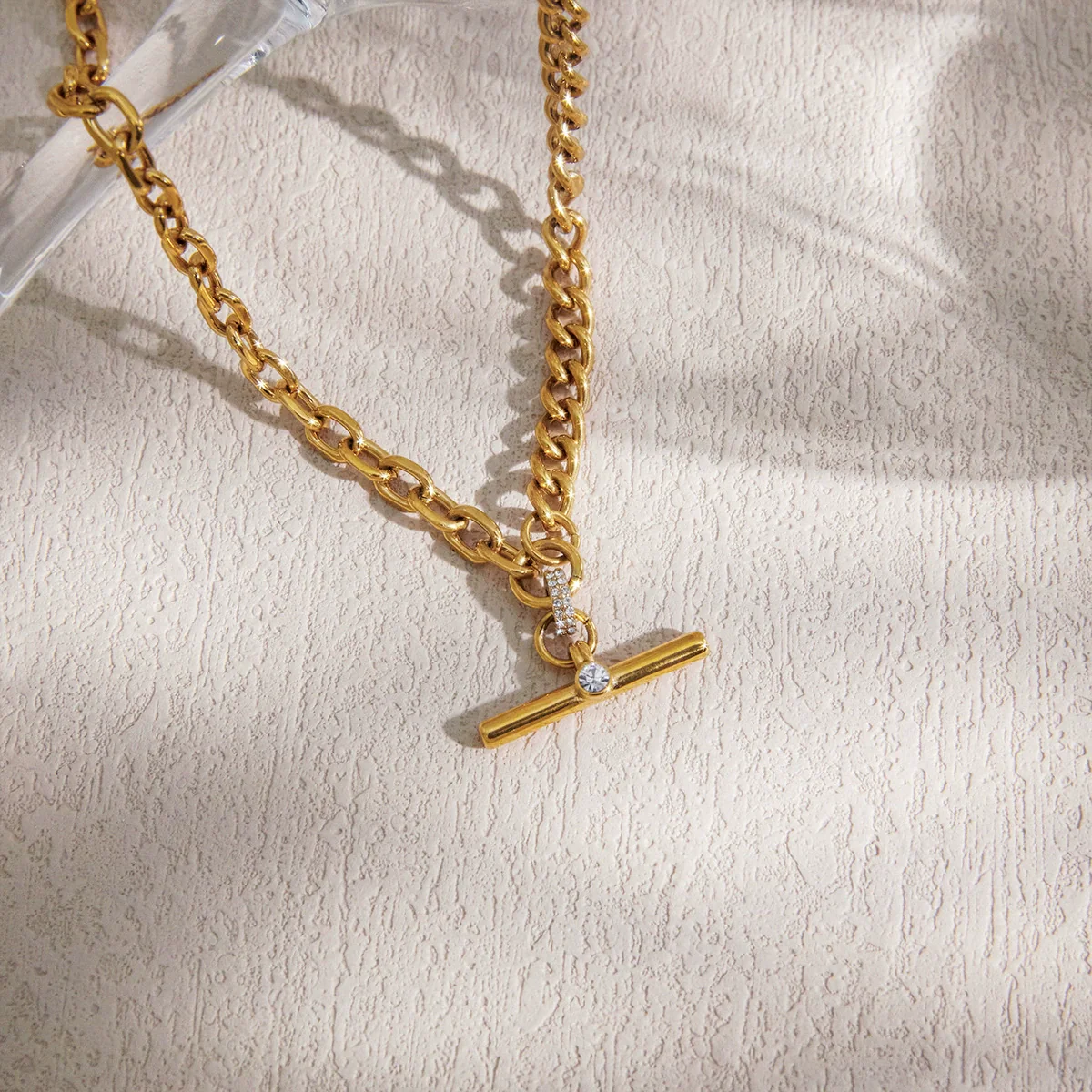Wholesale Women's Geometric Stainless Steel Necklace With Pvd Furnace Vacuum Real Gold Plating - Image 4