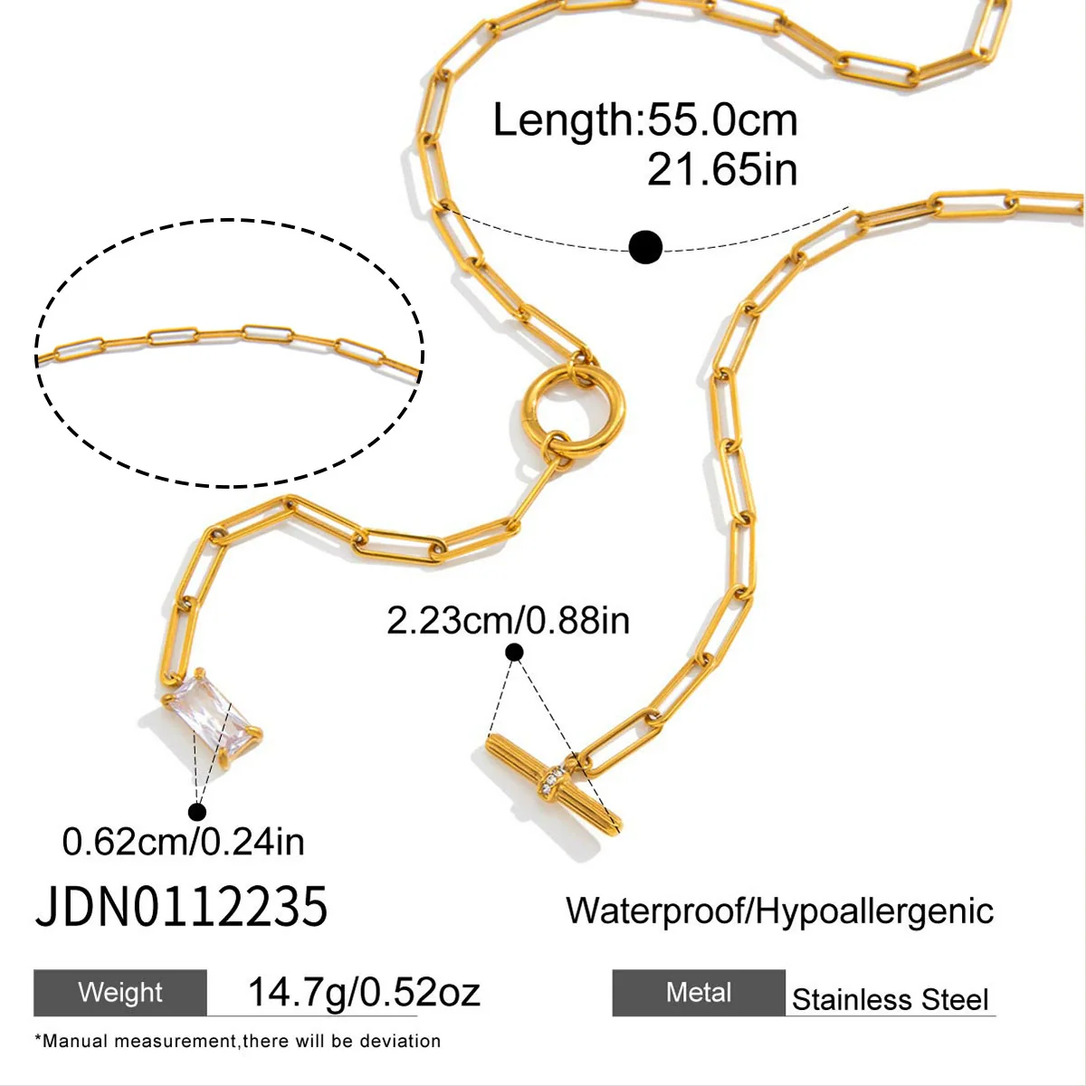 Wholesale Women's Geometric Stainless Steel Necklace With Pvd Furnace Vacuum Real Gold Plating - Image 7