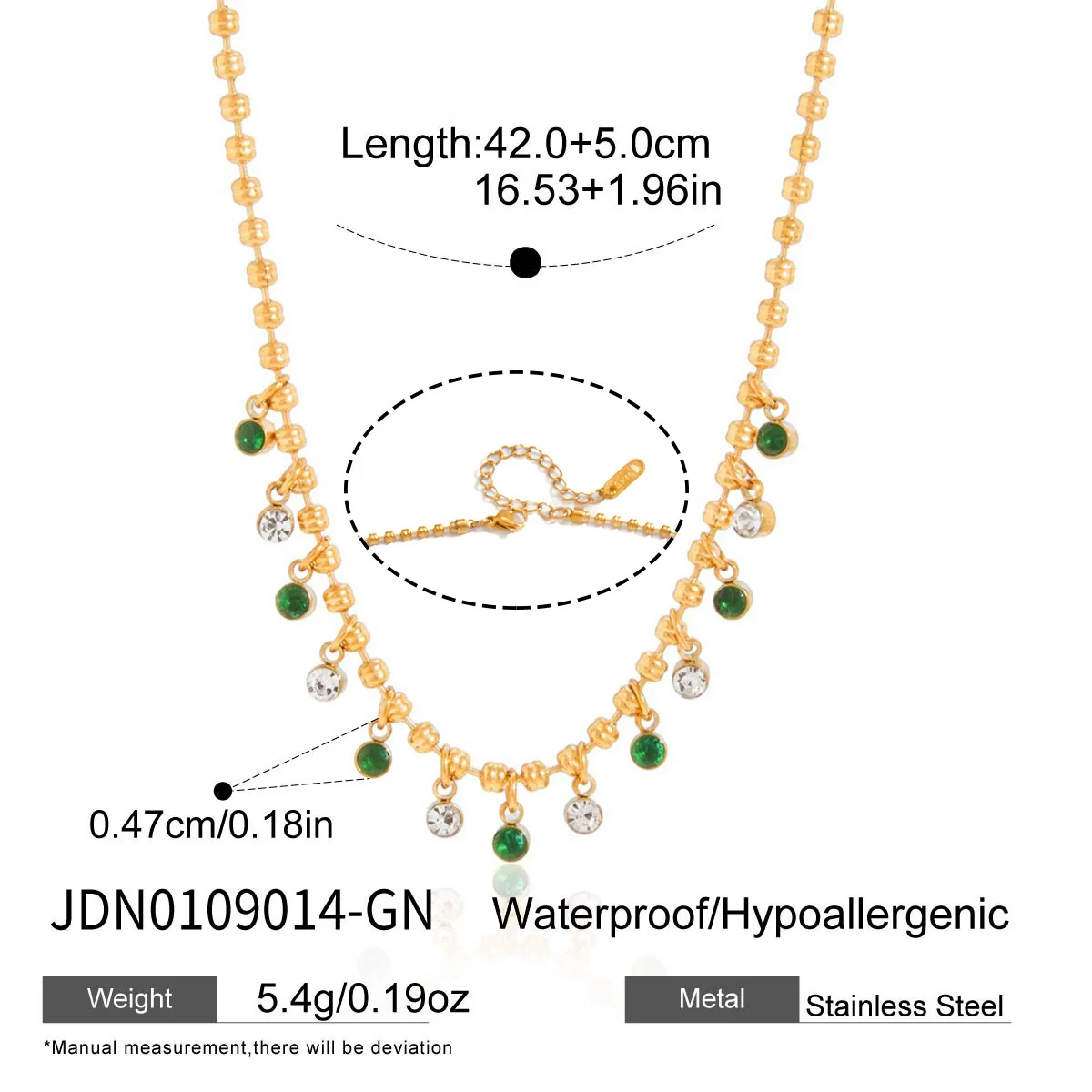 Wholesale Women's Geometric Stainless Steel Necklace With Vacuum Real Gold Plating - Image 8