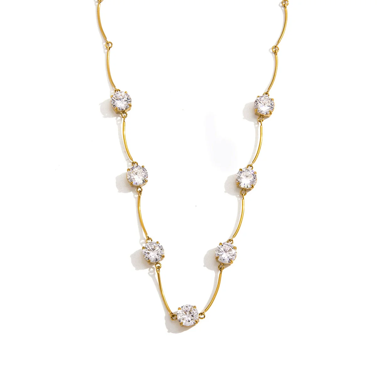 Wholesale Women's Geometric Stainless Steel Necklace With Vacuum Real Gold Plating In Pvd Furnace - Image 5