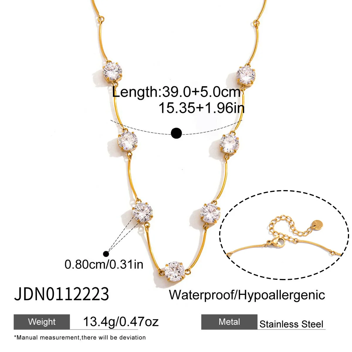 Wholesale Women's Geometric Stainless Steel Necklace With Vacuum Real Gold Plating In Pvd Furnace - Image 6