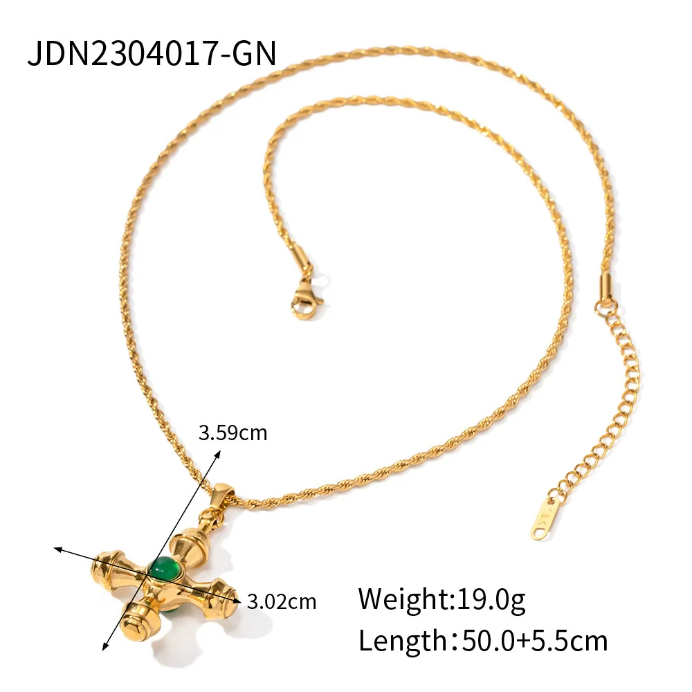 Wholesale Women's Geometric Stainless Steel Necklace With Vacuum Real Gold Plating In Pvd Furnace - Image 10