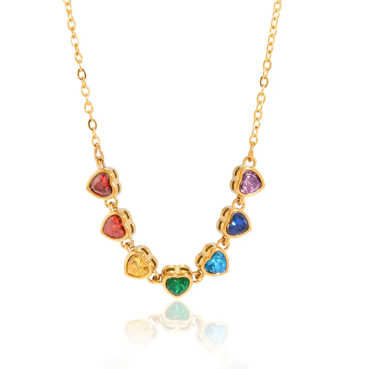 Wholesale Women's Geometric Stainless Steel Necklace With Vacuum Real Gold Plating In Pvd Furnace - Image 5