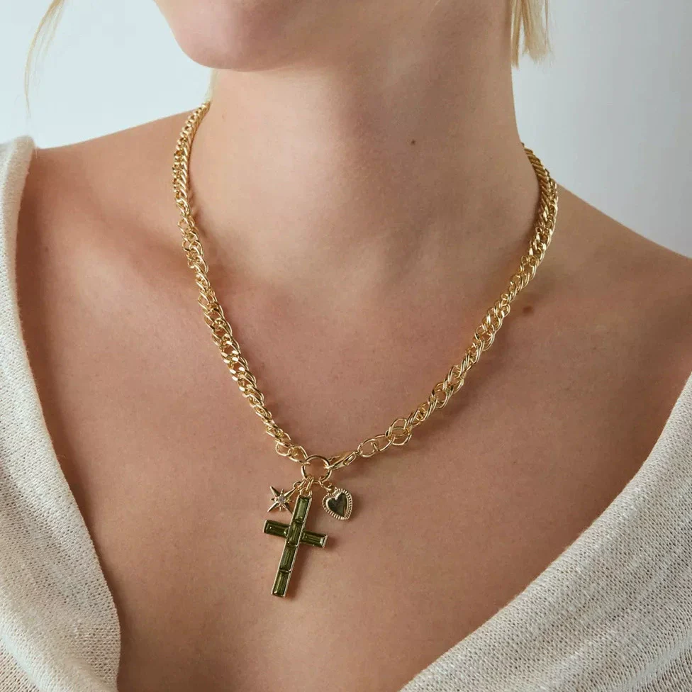 Wholesale Women's Geometric Stainless Steel Necklace With Vacuum Real Gold Plating In Pvd Furnace - Image 3