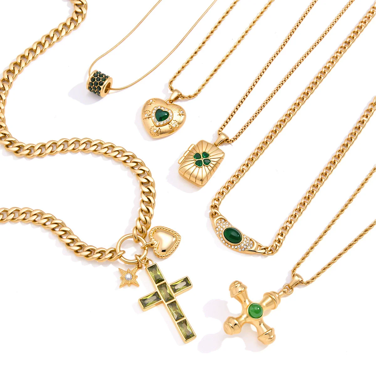 Wholesale Women's Geometric Stainless Steel Necklace With Vacuum Real Gold Plating In Pvd Furnace - Image 5