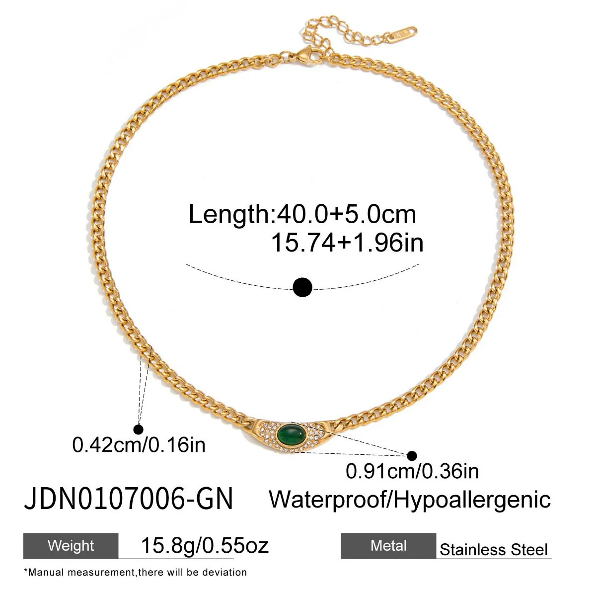 Wholesale Women's Geometric Stainless Steel Necklace With Vacuum Real Gold Plating In Pvd Furnace - Image 6