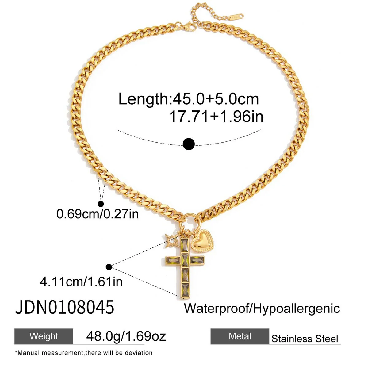 Wholesale Women's Geometric Stainless Steel Necklace With Vacuum Real Gold Plating In Pvd Furnace - Image 8