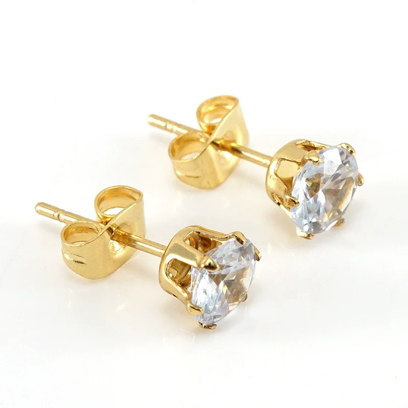 Wholesale Women's Geometric 316L Stainless Steel Pearl And Diamond Earrings With Electroplating - Image 7