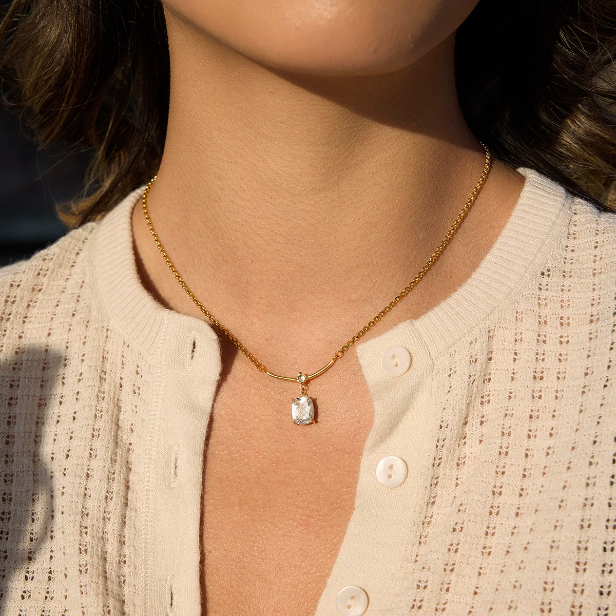 Wholesale Women's Geometric Stainless Steel Pendant Necklace With Vacuum Real Gold Plating In Pvd Furnace - Image 3