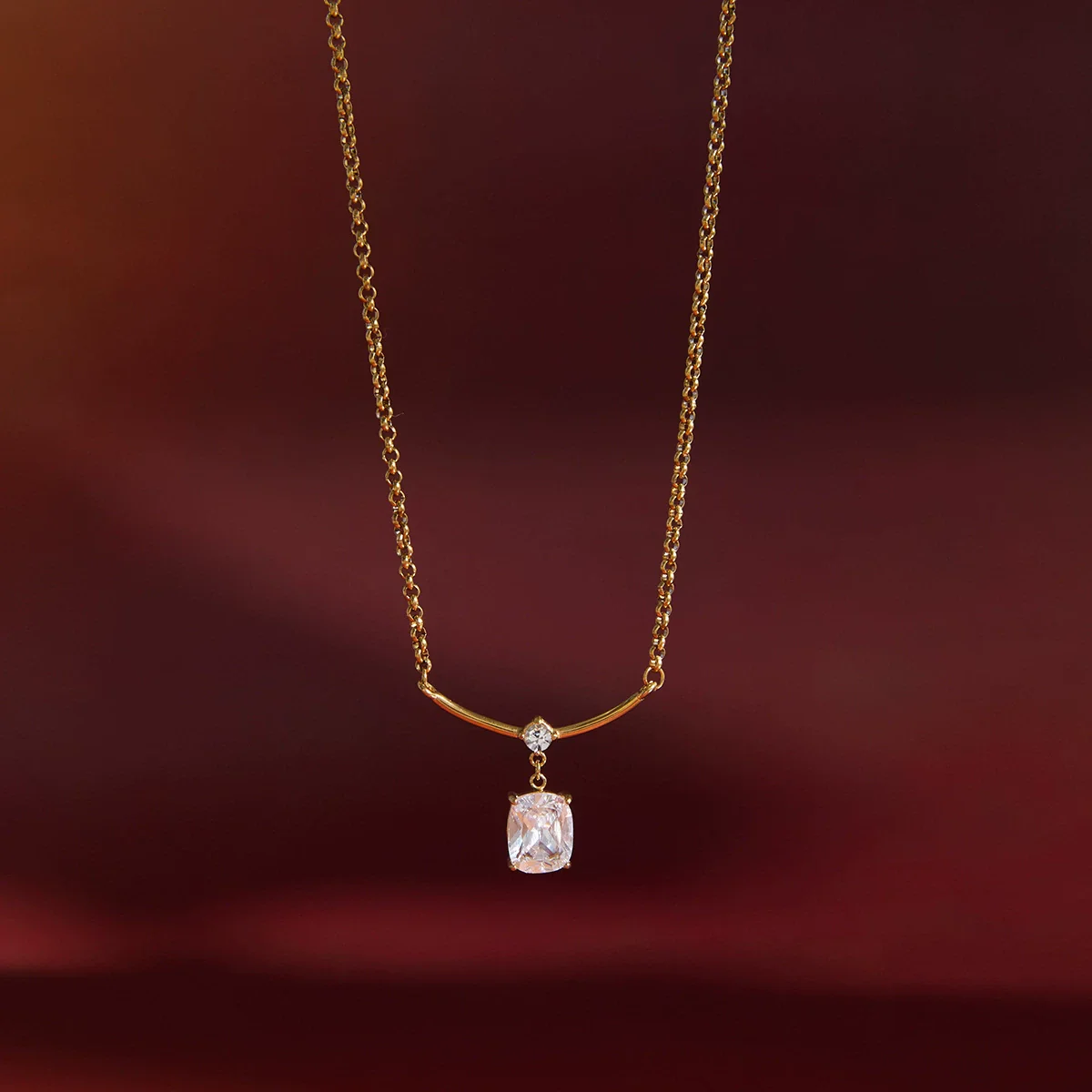 Wholesale Women's Geometric Stainless Steel Pendant Necklace With Vacuum Real Gold Plating In Pvd Furnace - Image 4