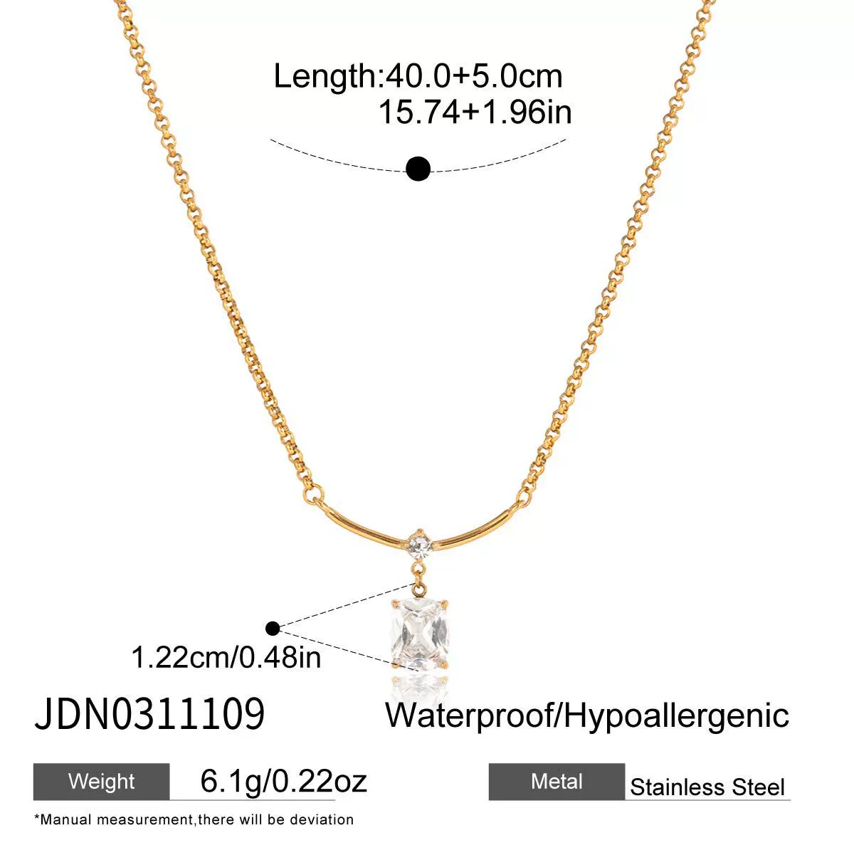 Wholesale Women's Geometric Stainless Steel Pendant Necklace With Vacuum Real Gold Plating In Pvd Furnace - Image 6