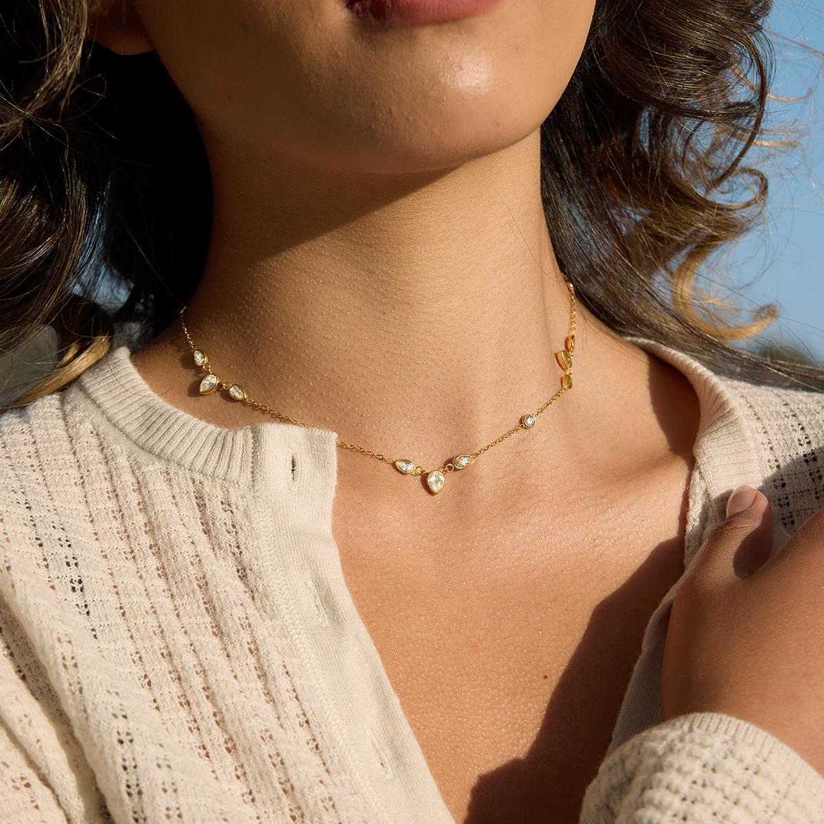 Wholesale Women's Geometric Stainless Steel Pendant Necklace With Vacuum Real Gold Plating In Pvd Furnace - Image 2