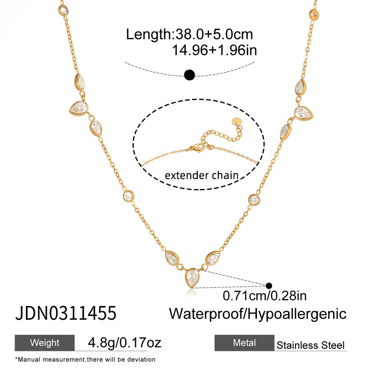 Wholesale Women's Geometric Stainless Steel Pendant Necklace With Vacuum Real Gold Plating In Pvd Furnace - Image 6