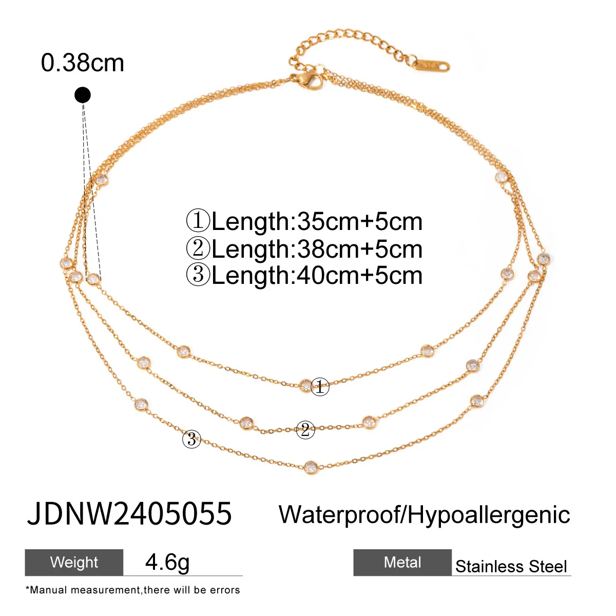 Wholesale Women's Geometric Stainless Steel Pendant Necklace With Vacuum Real Gold Plating In Pvd Furnace - Image 7