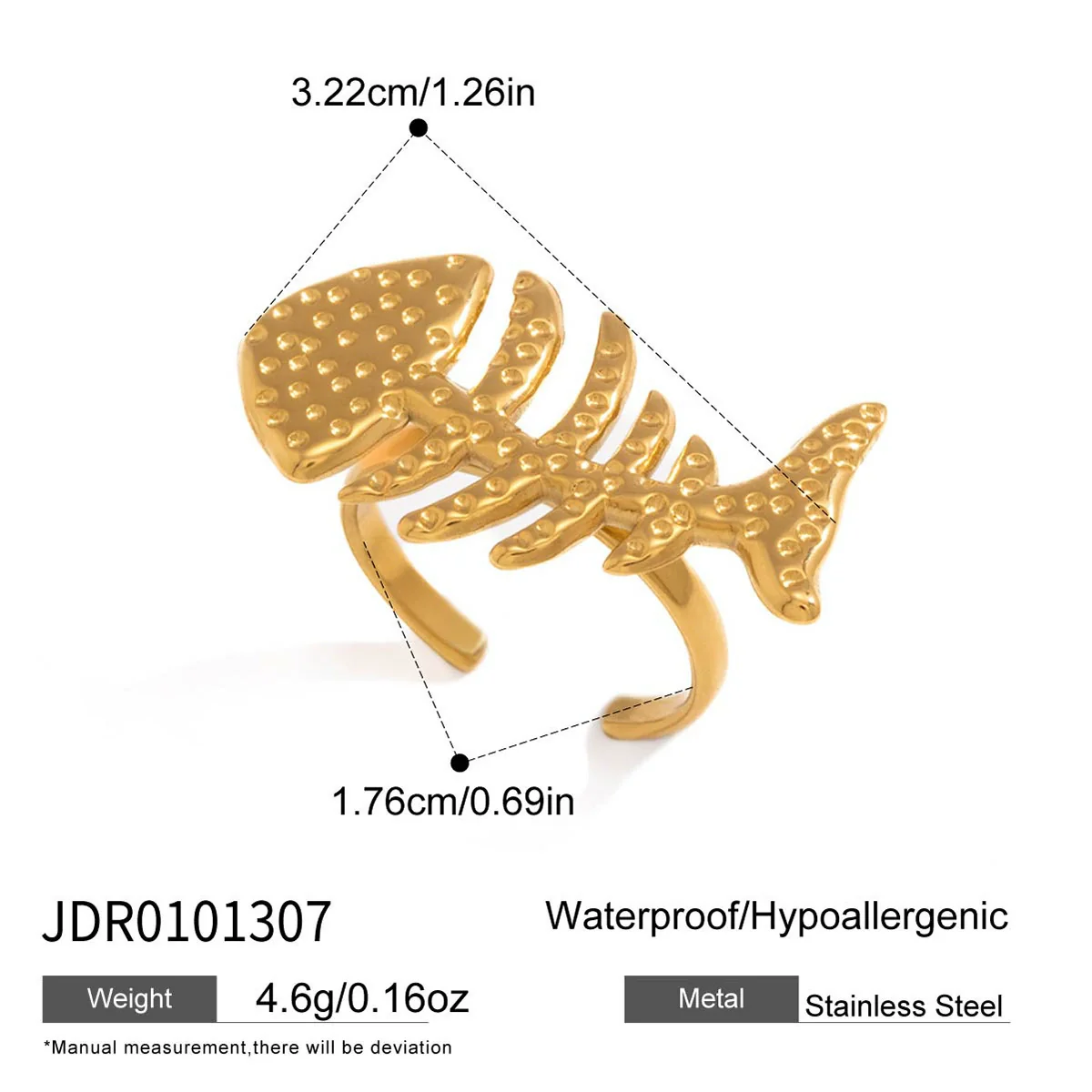 Wholesale Women's Geometric Stainless Steel Ring With Vacuum Real Gold Plating In Pvd Furnace And Niche Design - Image 7
