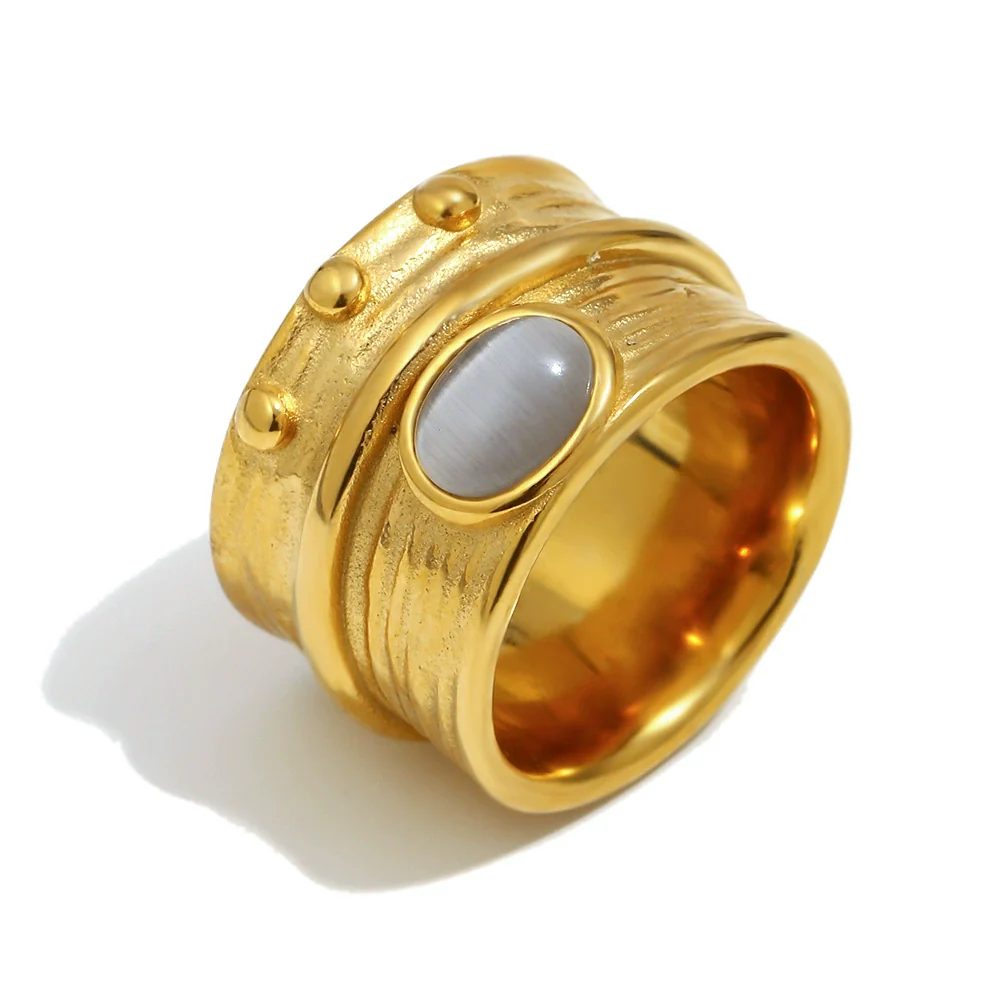 Wholesale Women's Geometric Stainless Steel Vacuum Plated Old Money Style Ring Bracelet Accessories - Image 7