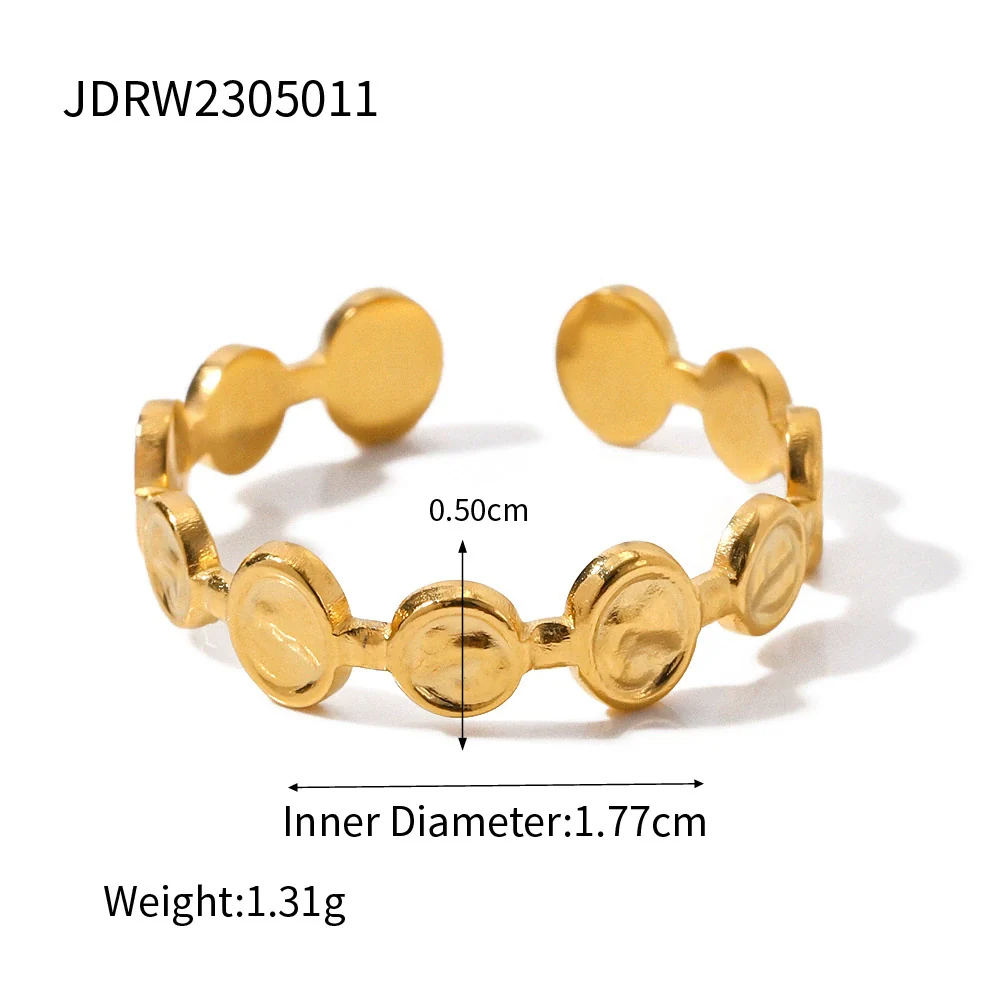Wholesale Women's Geometric Stainless Steel Vacuum Real Gold Plated Accessories Rings And Bracelets - Image 13
