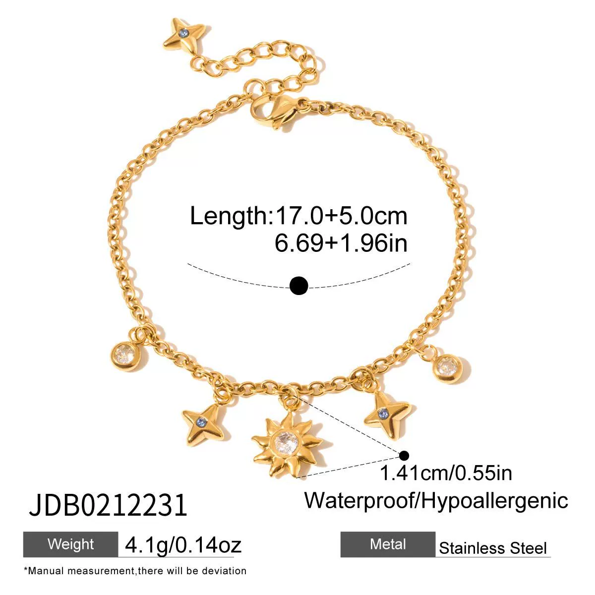 Wholesale Women's Geometric Stainless Steel Vacuum Real Gold Plated Accessories Rings And Bracelets - Image 18