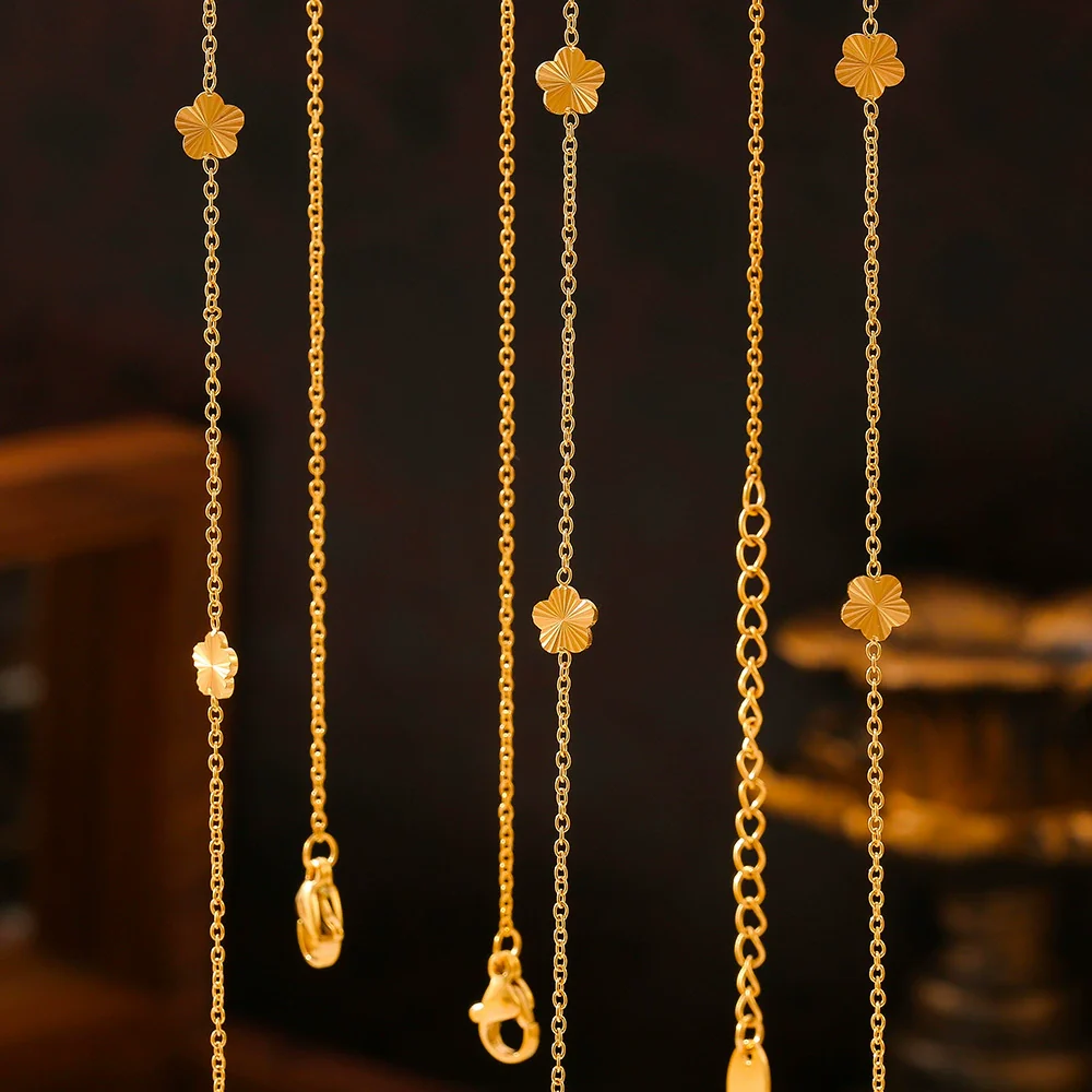 Wholesale Women's Geometric Titanium Steel 18K Gold Plated Fashion Clavicle Chain Jewelry - Image 2