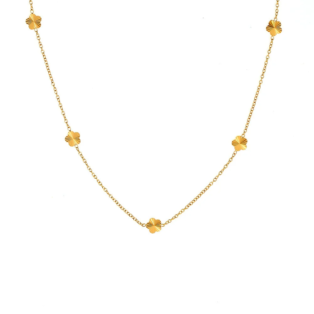 Wholesale Women's Geometric Titanium Steel 18K Gold Plated Fashion Clavicle Chain Jewelry - Image 5