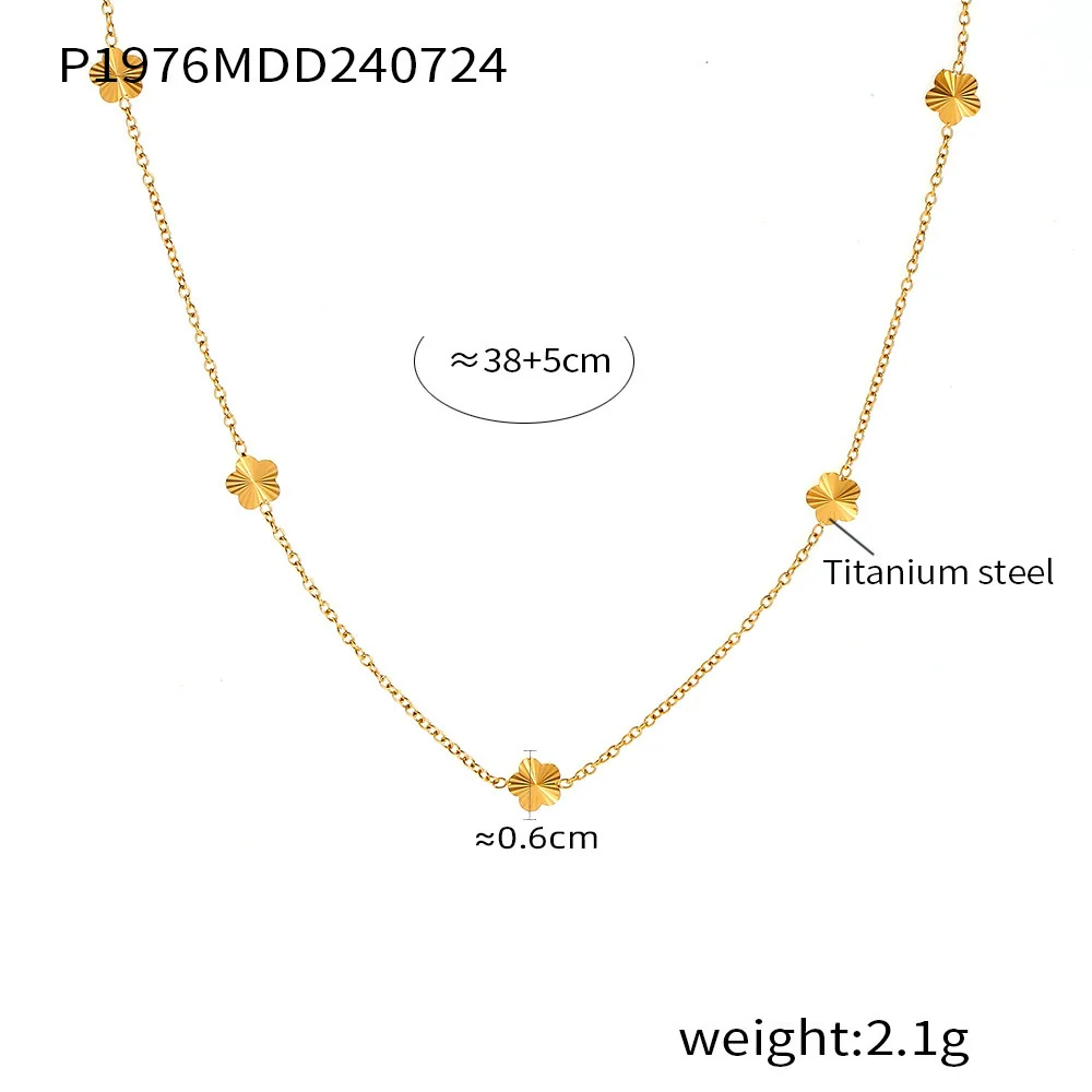 Wholesale Women's Geometric Titanium Steel 18K Gold Plated Fashion Clavicle Chain Jewelry - Image 6