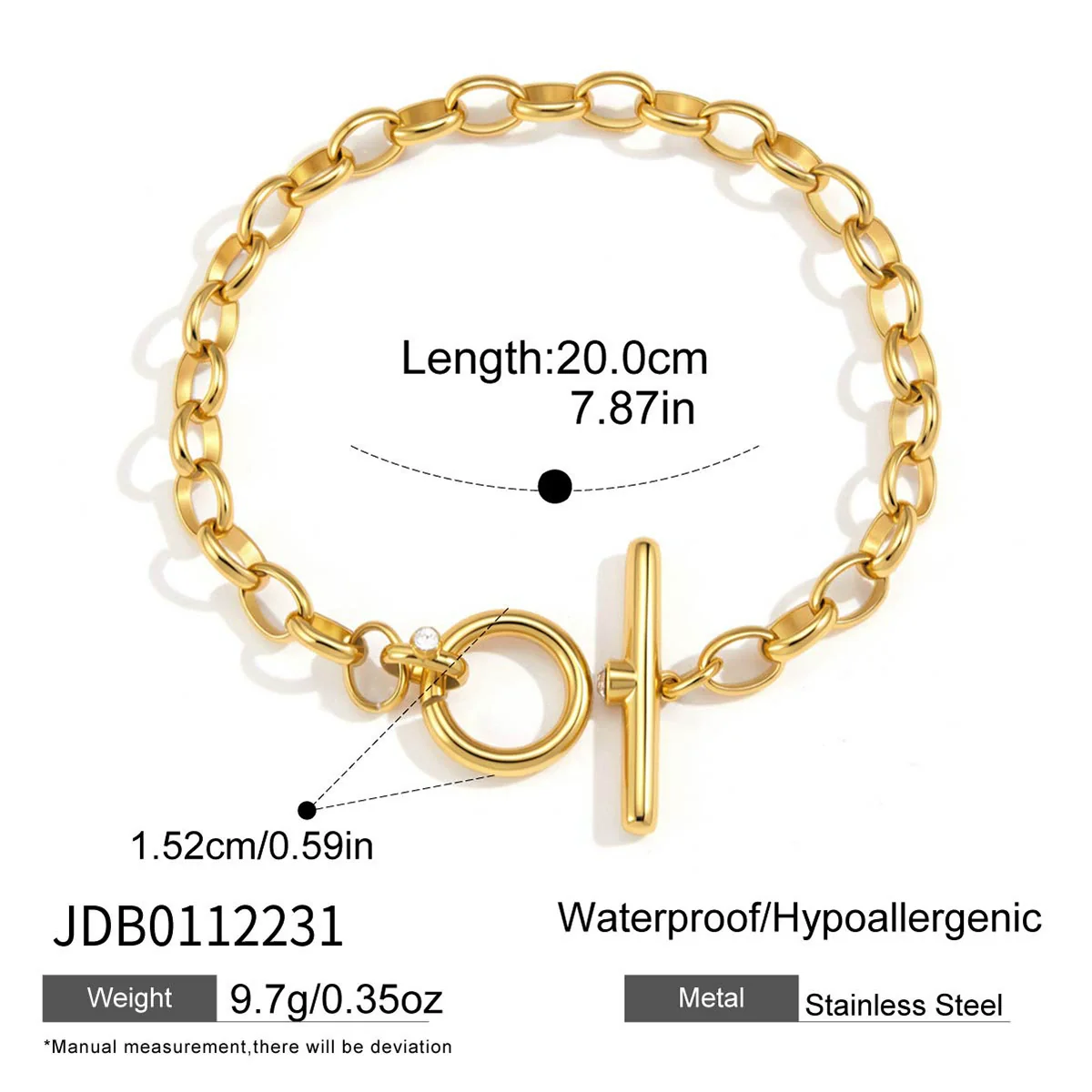 Wholesale Women's Geometric Titanium Steel And Stainless Steel Electroplated Jewelry Bracelet And Necklace Set - Image 8