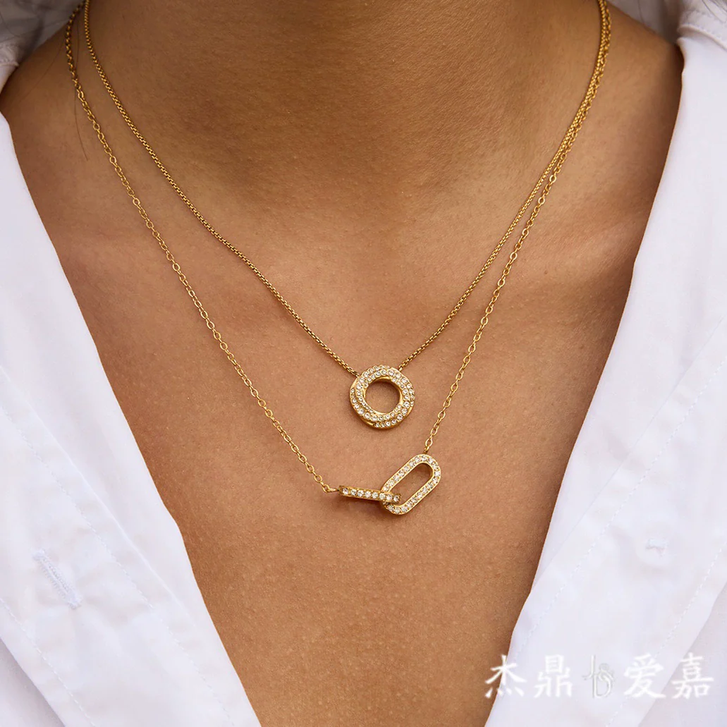 Wholesale Women's Geometric Titanium Steel And Stainless Steel Electroplated Necklace Jewelry - Image 2