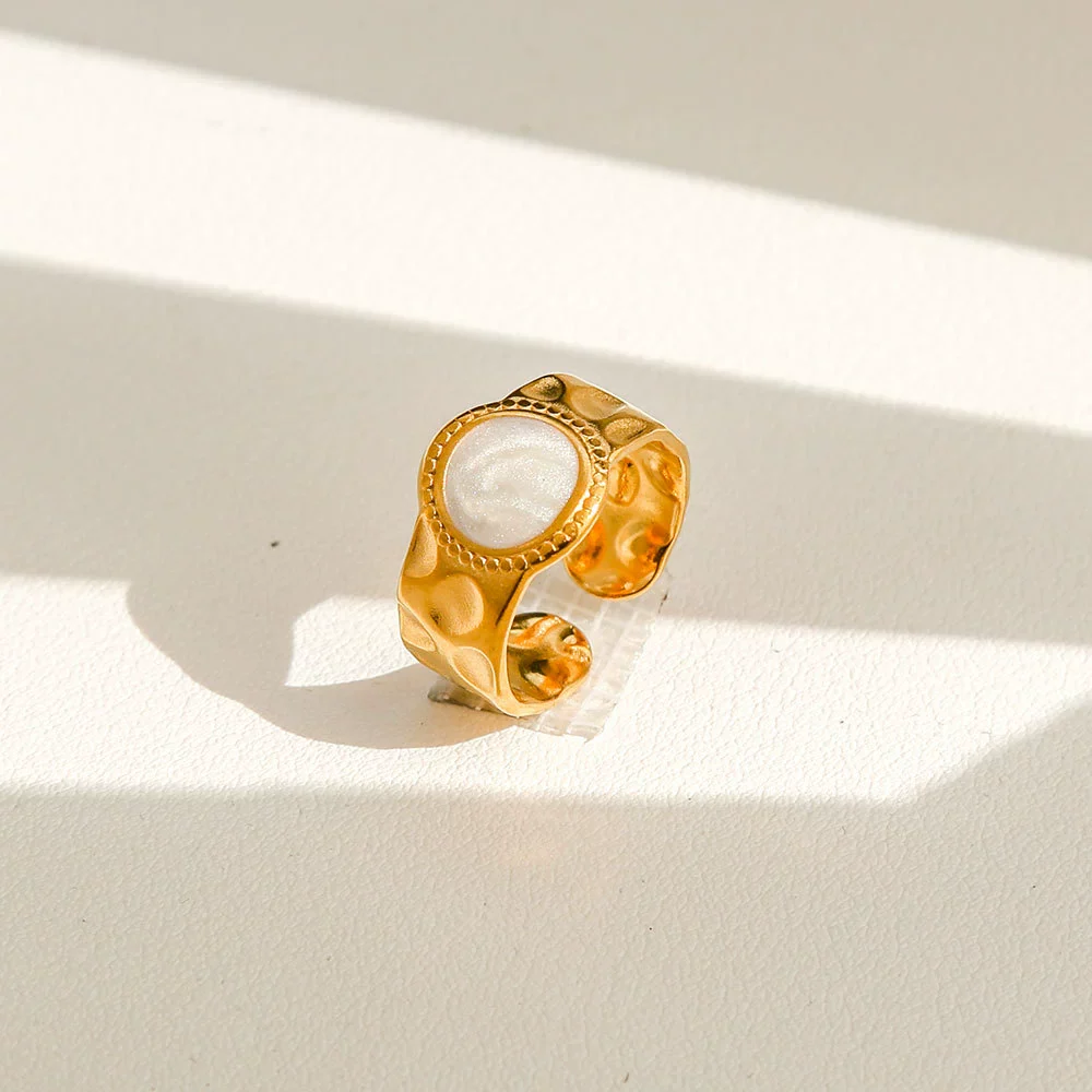 Wholesale Women's Geometric Titanium Steel Electroplated Ring - Image 11