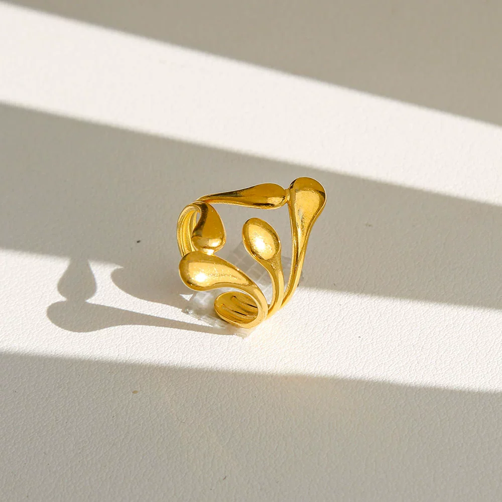 Wholesale Women's Geometric Titanium Steel Electroplated Ring - Image 15