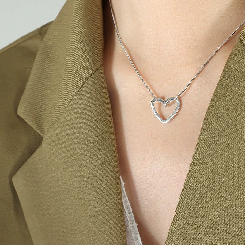 Wholesale Women's Geometric Titanium Steel Electroplated Ring And Necklace Jewelry - Image 6