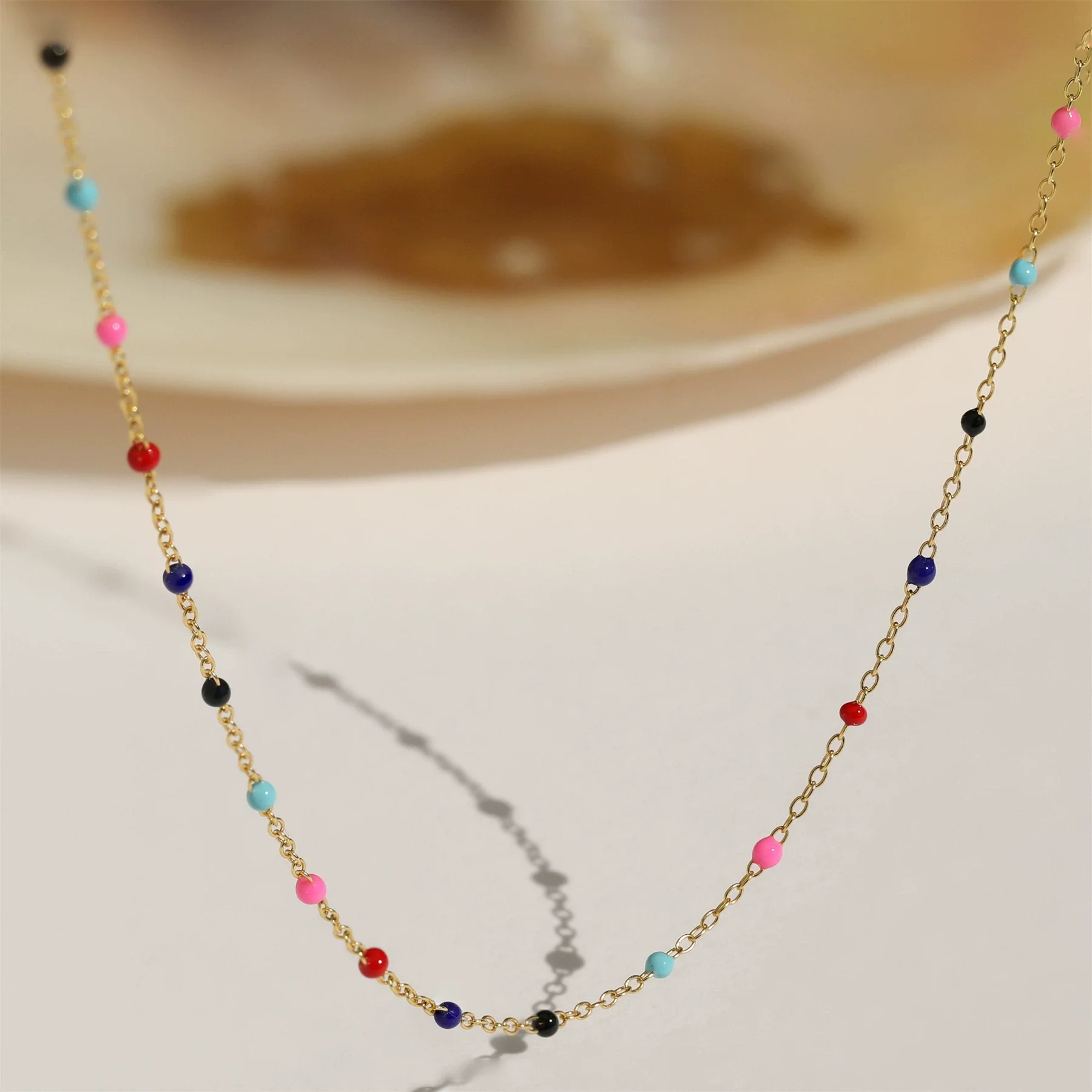 Wholesale Women's Geometric Ushaped Dripping Oil Titanium Steel Copper Ochain Stacking Accessories - Image 14
