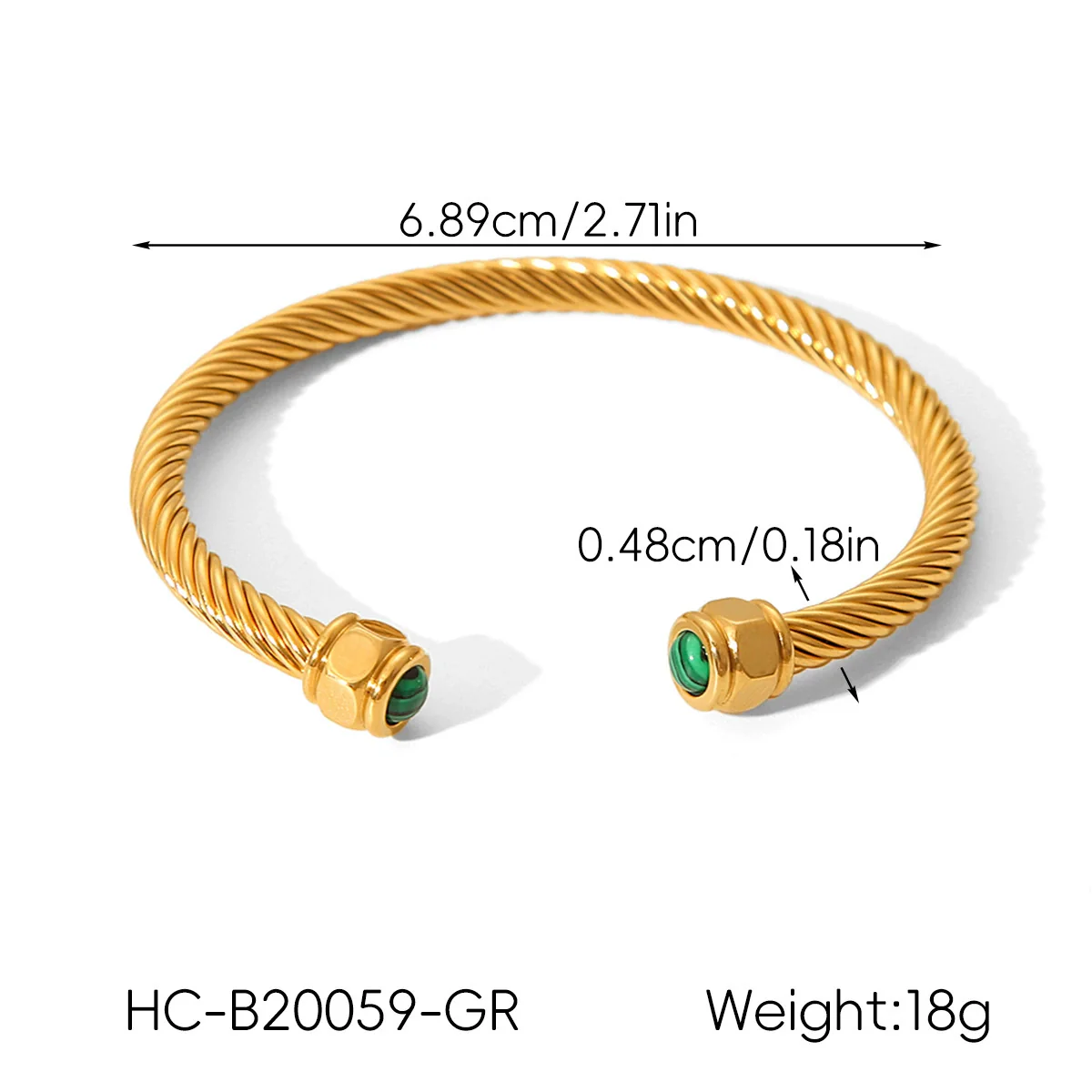 Wholesale Women's Geometric Zircon Stainless Steel Bracelet - Image 11
