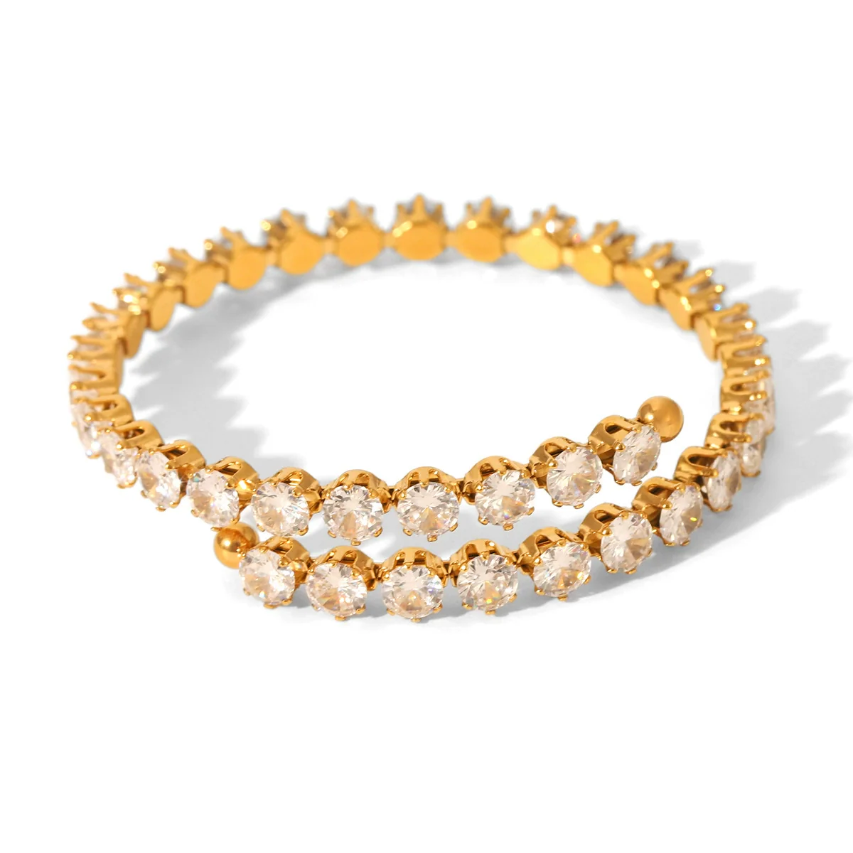 Wholesale Women's Geometric Zircon Stainless Steel Bracelet - Image 5